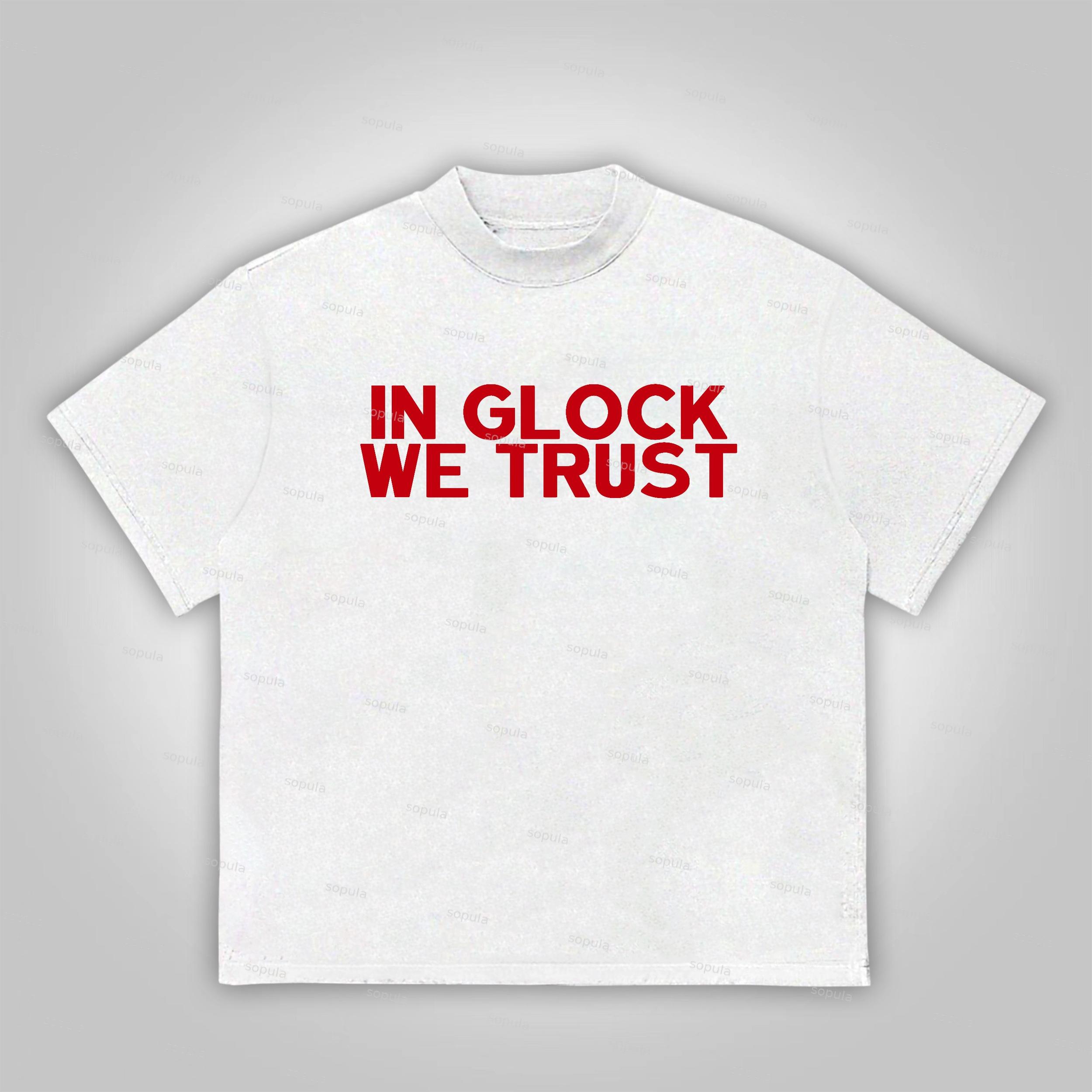 Sopula Vintage In Glock We Trust Graphic Cotton T-Shirt Product Image