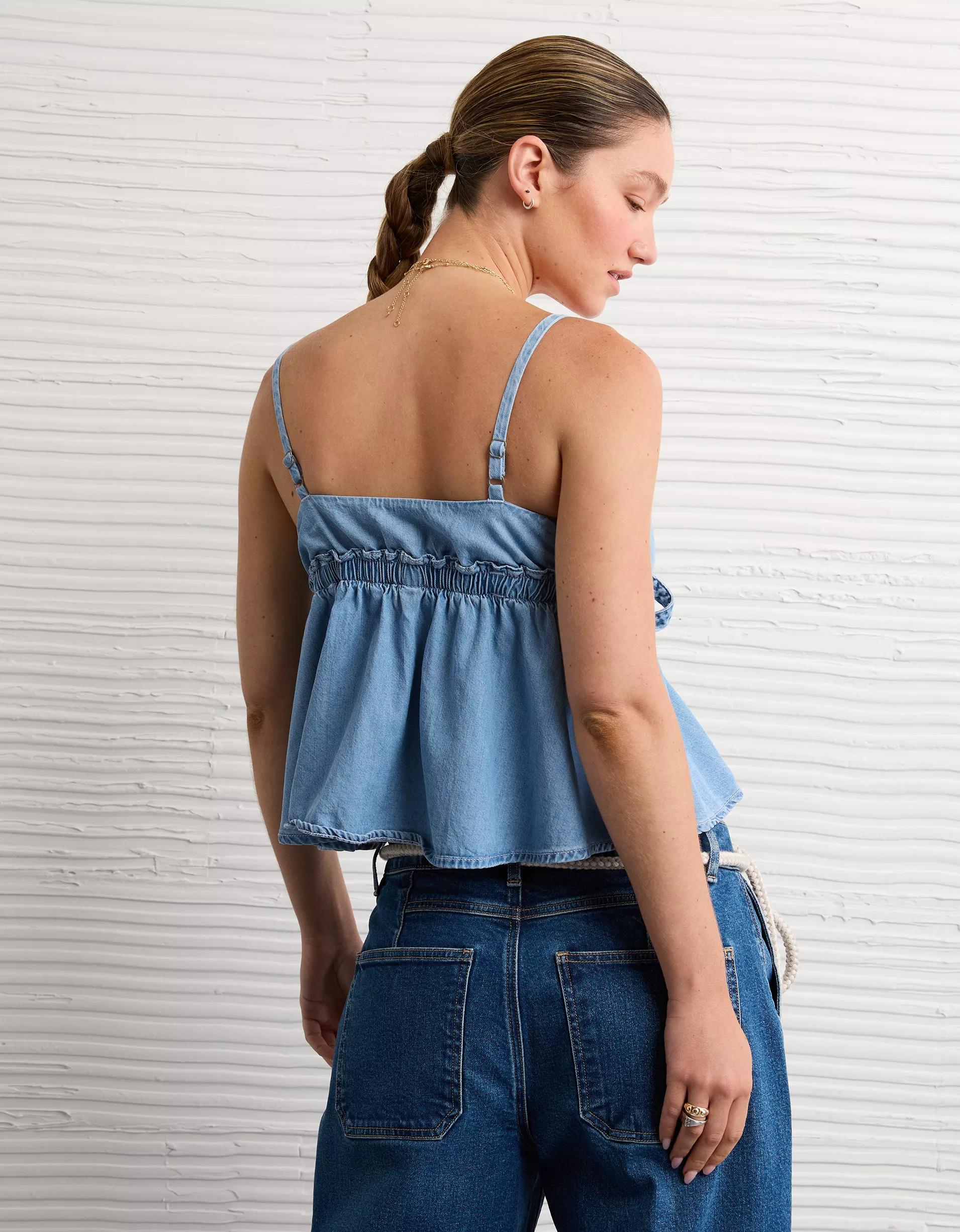 AE Denim Babydoll Tank Top Product Image