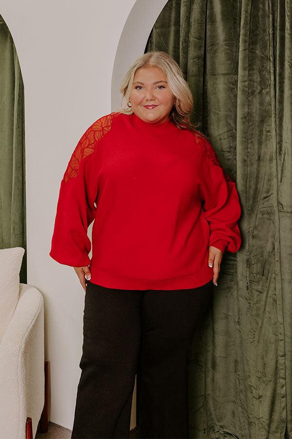 Bordeaux Bliss Knit Sweater Curves Product Image