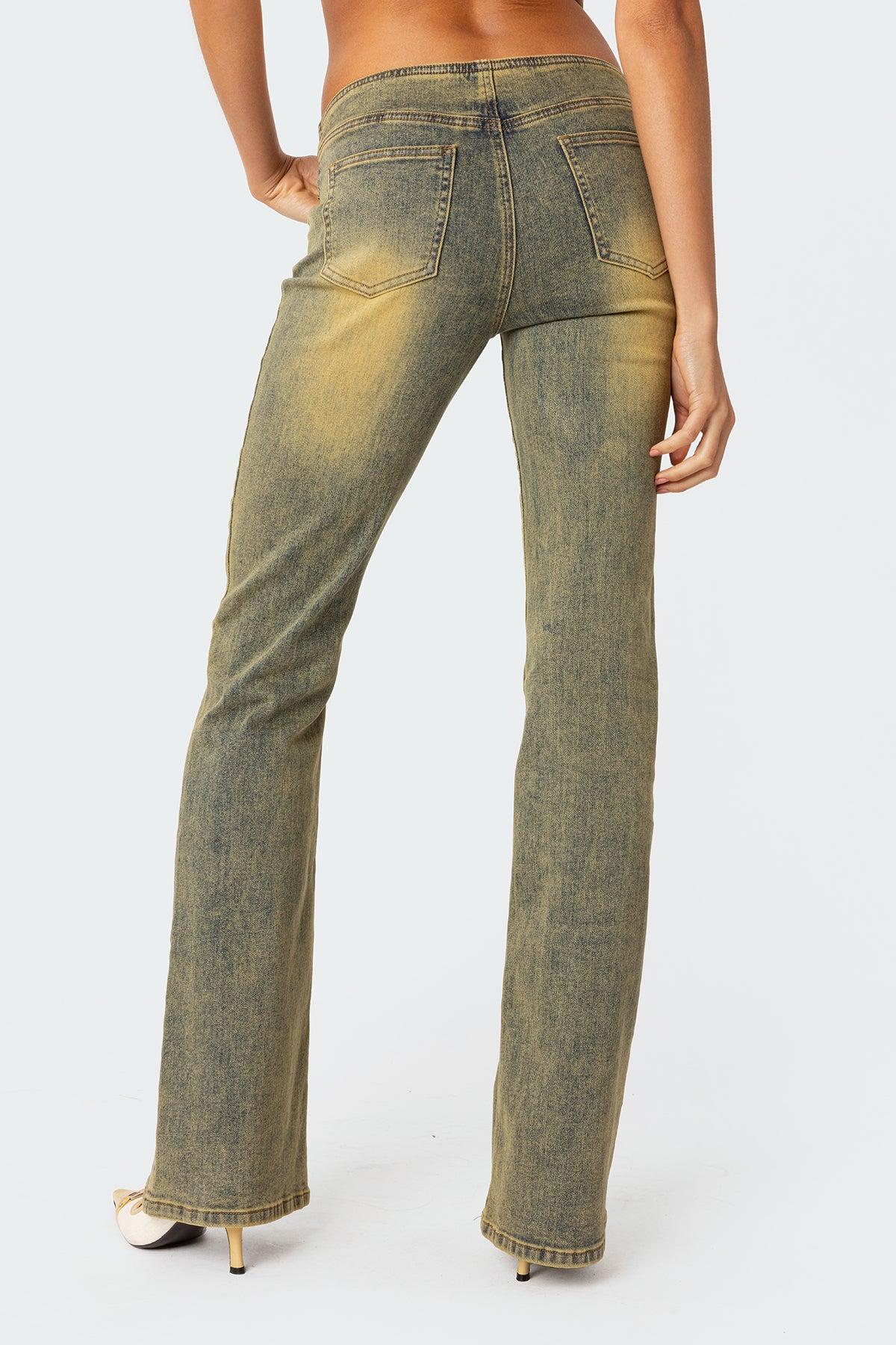 Maris Low Rise Washed Flared Jeans Product Image