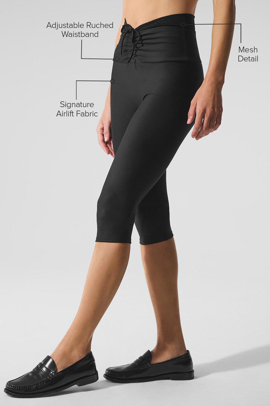 Airlift Mesh High-Waist Divine Capri - Black Female Product Image