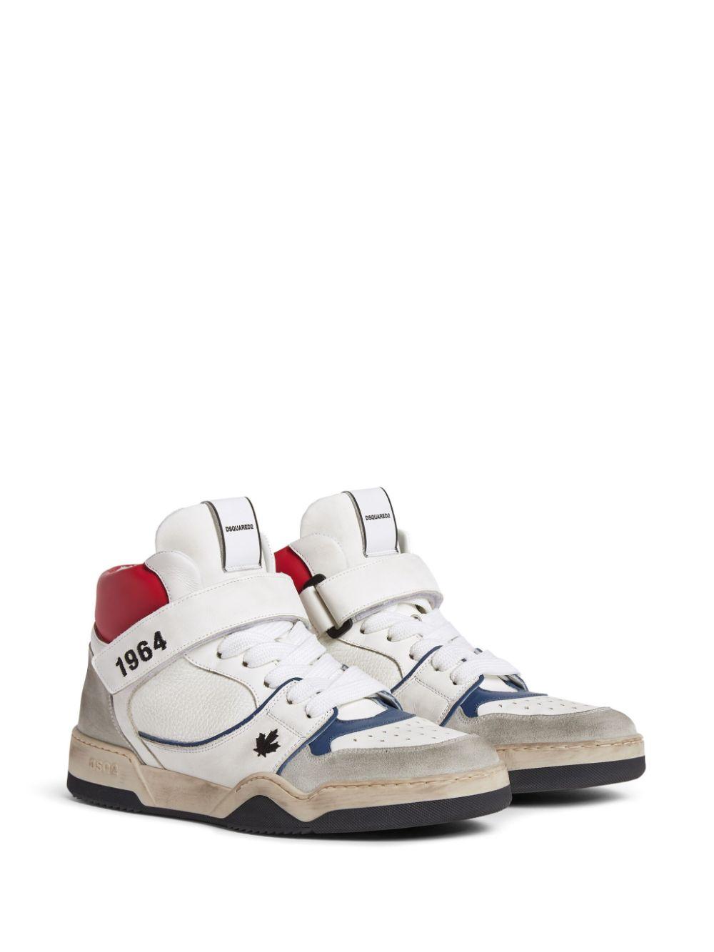 Spiker distressed high-top sneakers Product Image