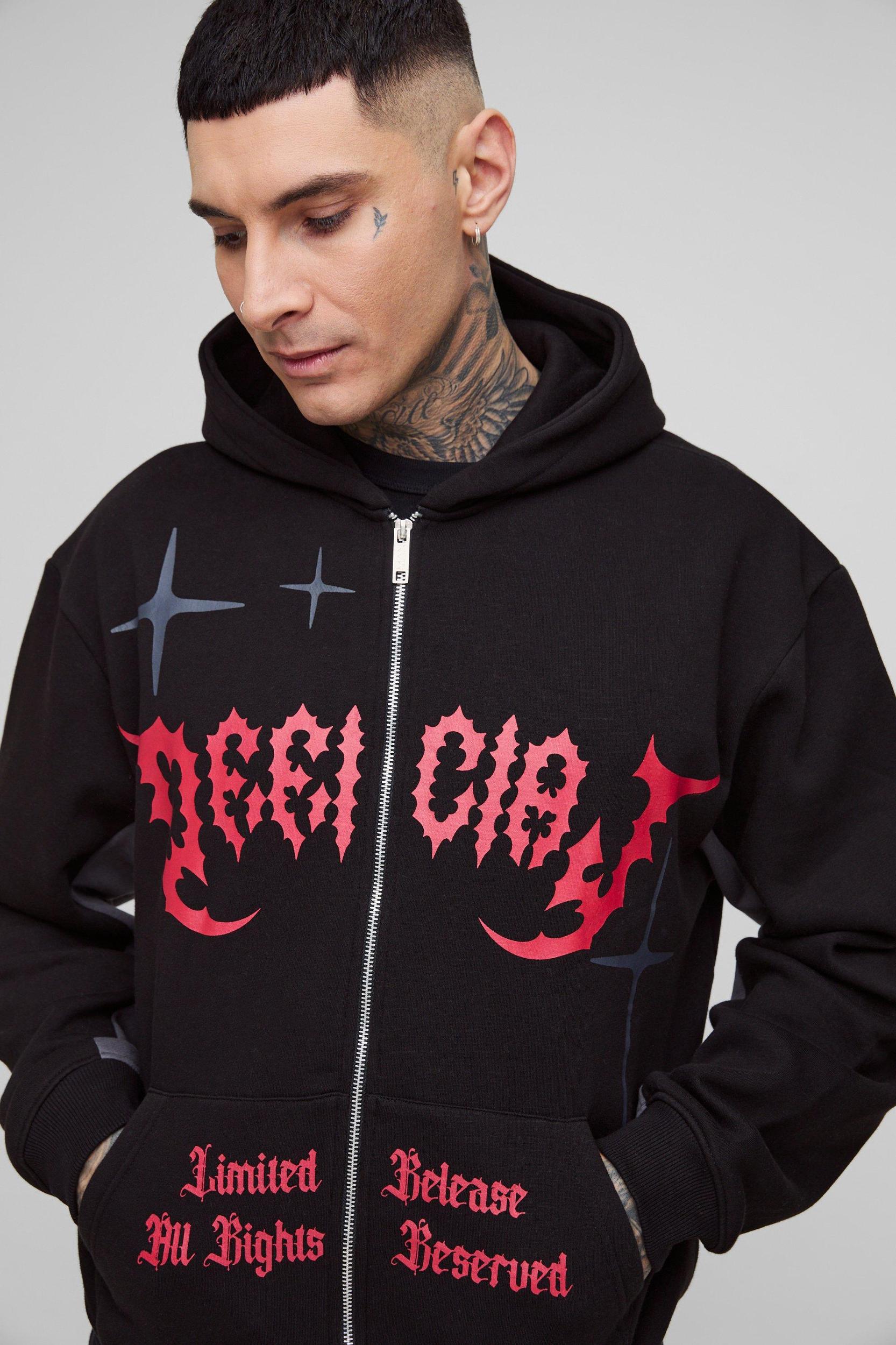 Tall Oversized Boxy Official Hooded Gusset Sweatpants Tracksuit | boohooMAN USA Product Image