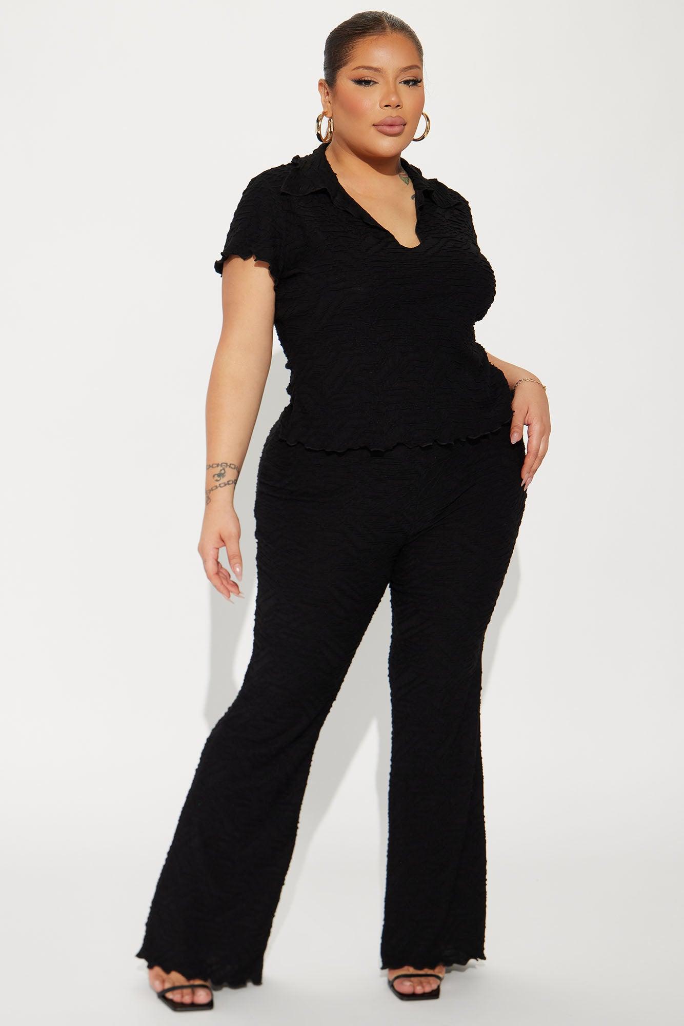 Zelda Textured Pant Set - Black Product Image