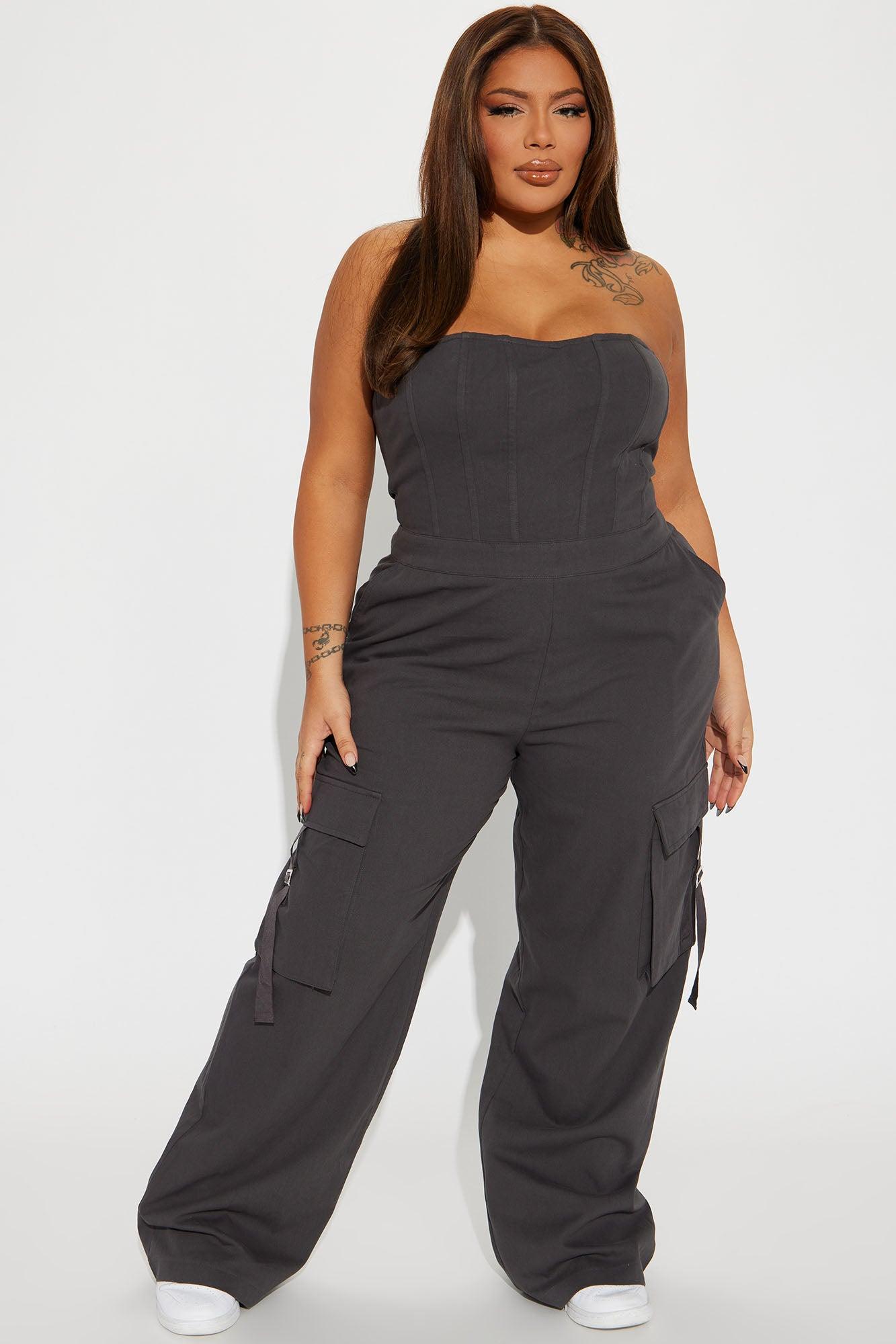 Houston Cargo Jumpsuit - Charcoal Product Image