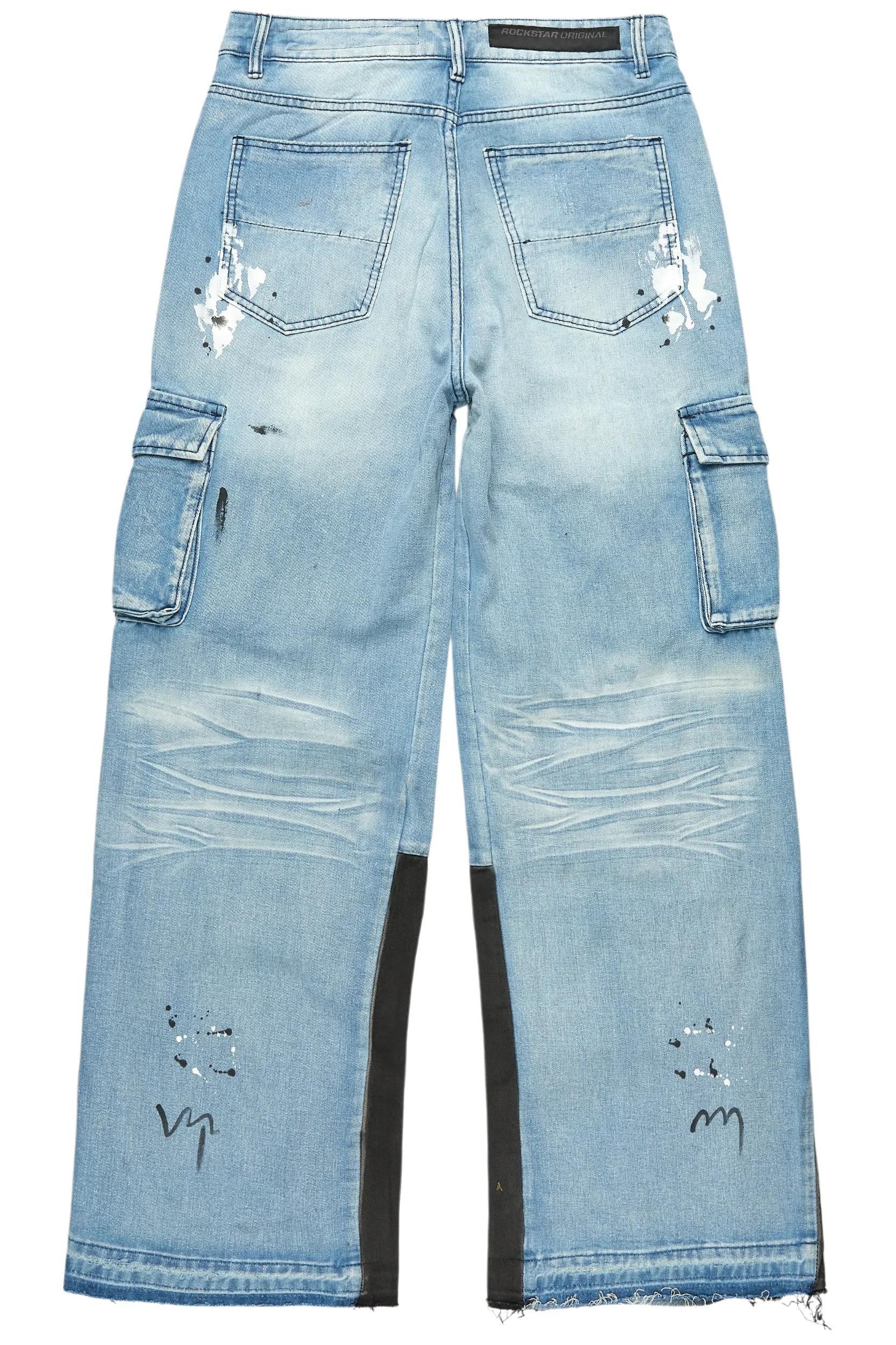 Dru Blue Painter Baggy Cargo Jean Male Product Image