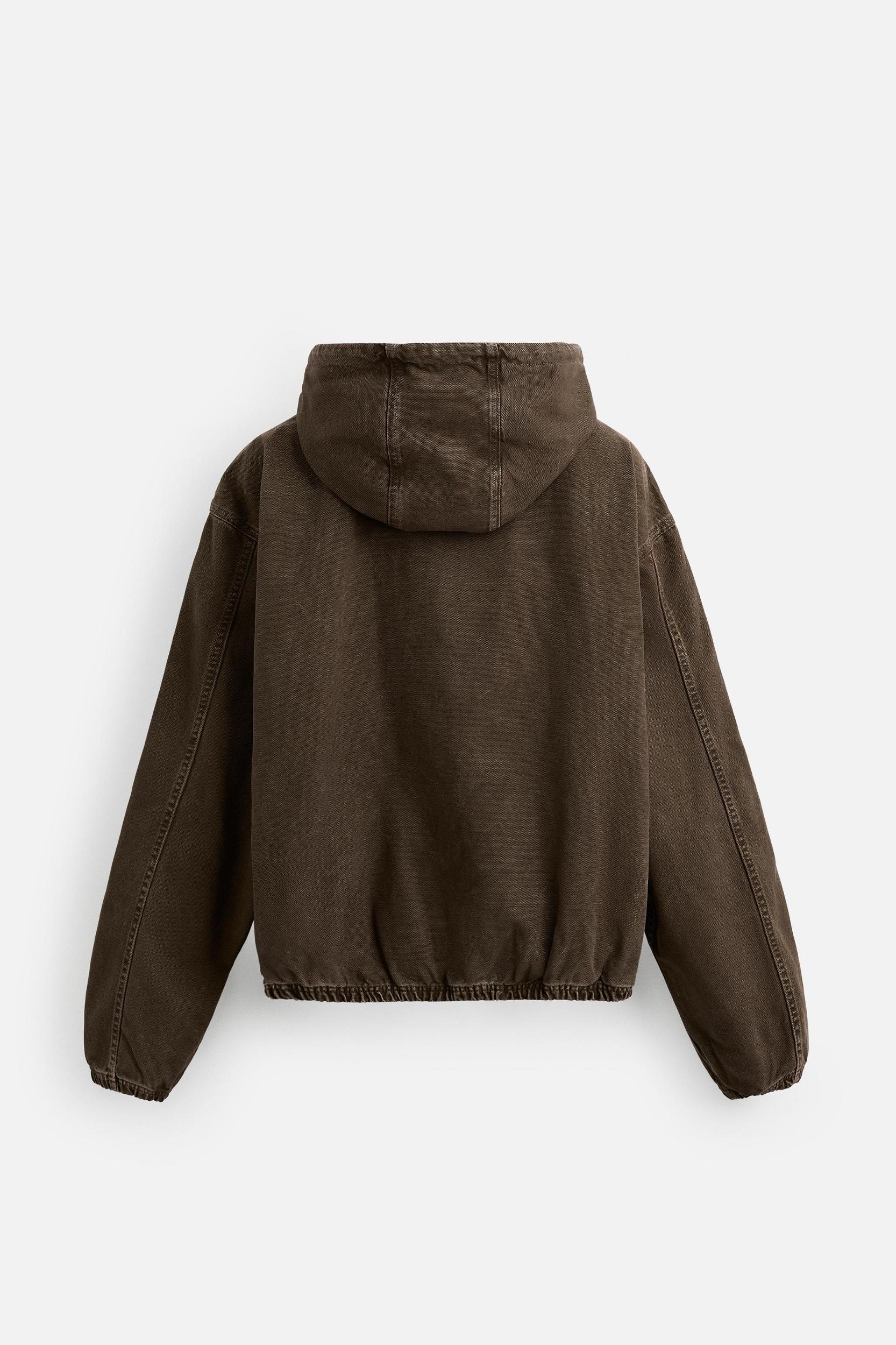 HOODED DENIM JACKET Product Image