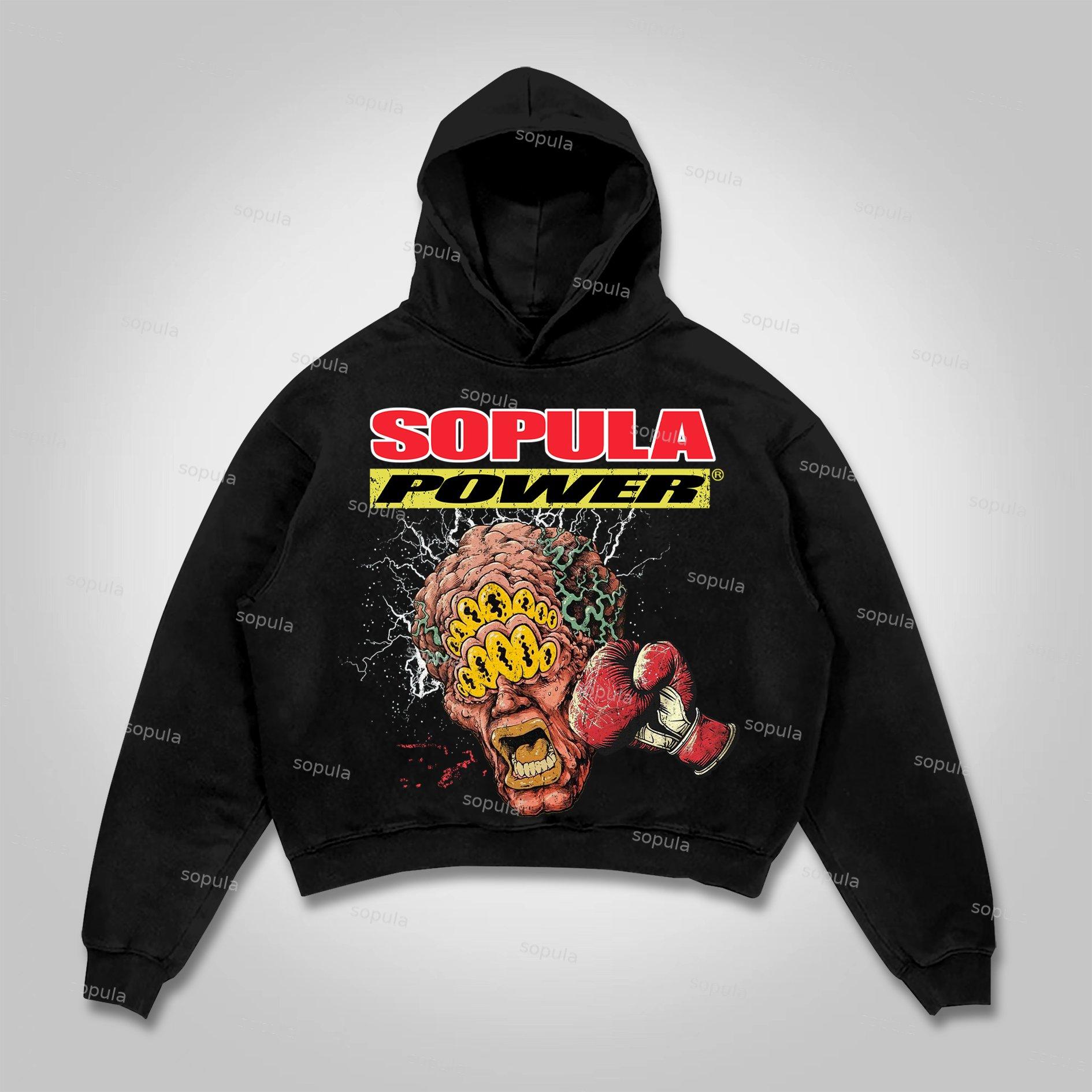Sopula Vintage Street Portrait Graphic Hoodie Product Image