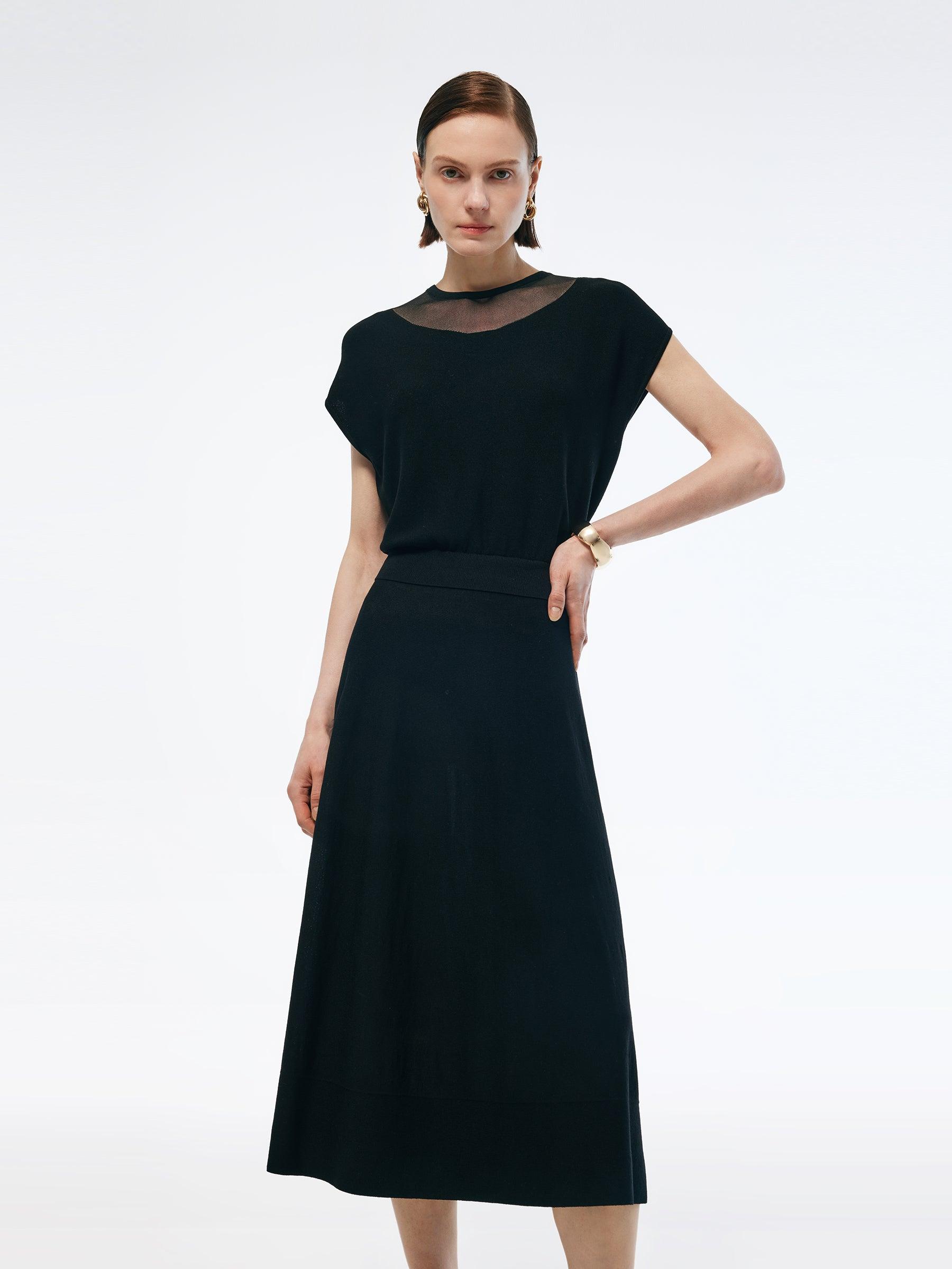 Tencel Blend Faux Two-Piece Women Maxi Dress Product Image