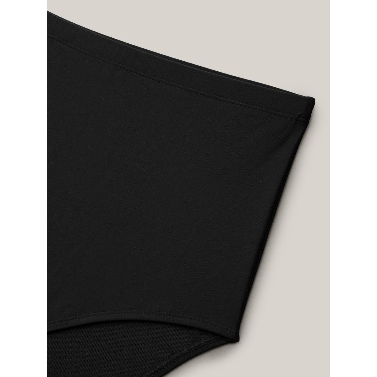 Plus Size Floral Color-Block Twist Front Swim Dress Women's Swimwear Black Beach Bodycon Heart neckline High stretch Curve Swim Dresses BloomChic 22-24/3X Product Image