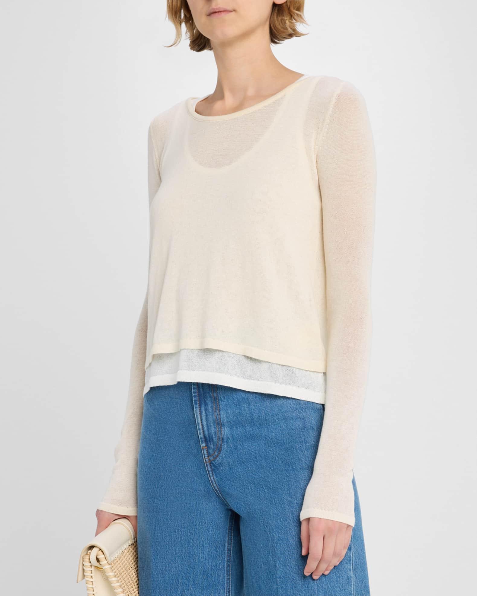 Layered Wide-Neck Knit Top Product Image