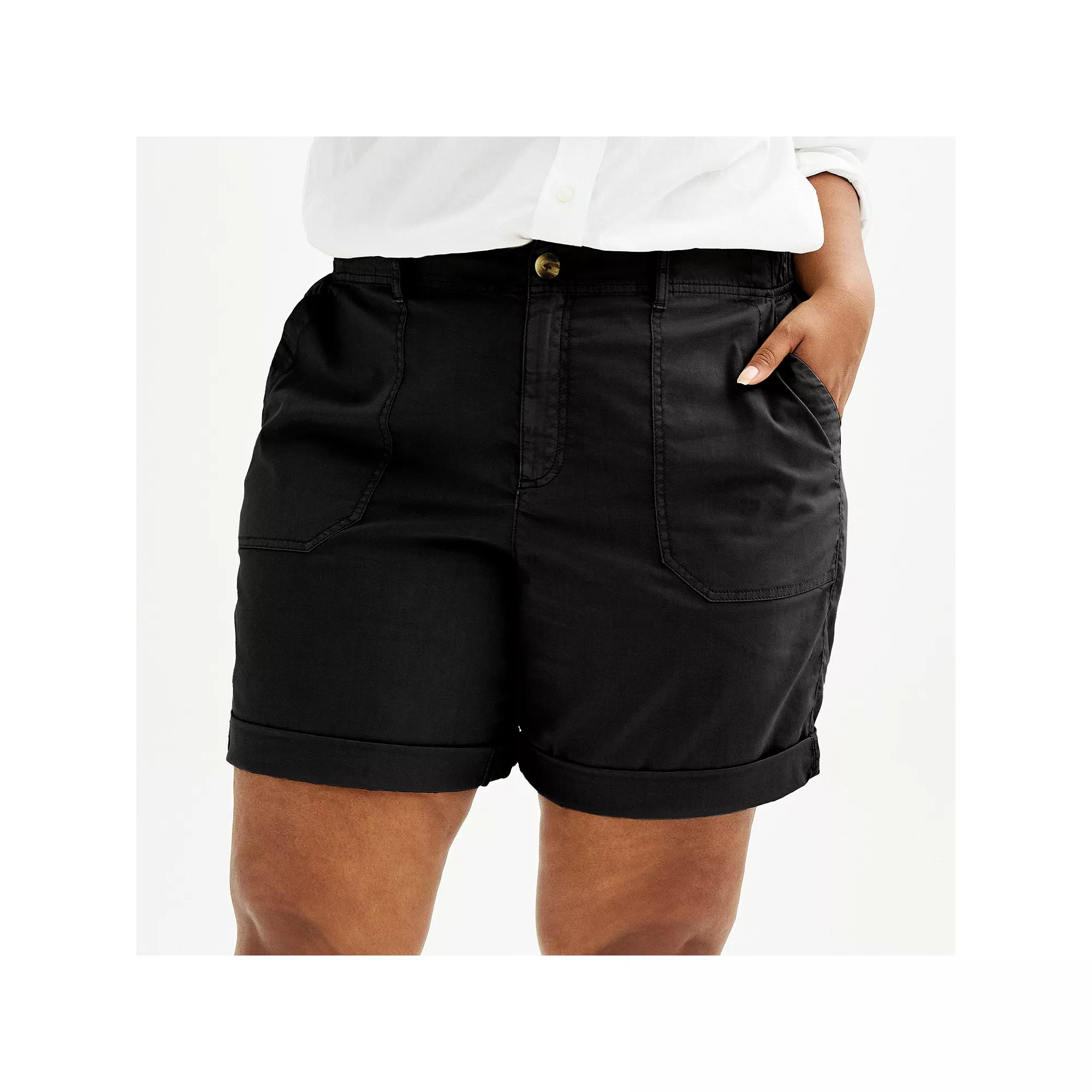Plus Size Sonoma Goods For Life® Utility Bermuda Shorts, Women's, Size: 1XL, Pitch Black Product Image