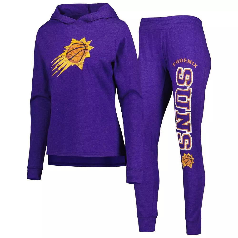Women's Concepts Sport Heather Purple Phoenix Suns Team Hoodie & Pants Sleep Set, Size: XL, Phx Purple Product Image