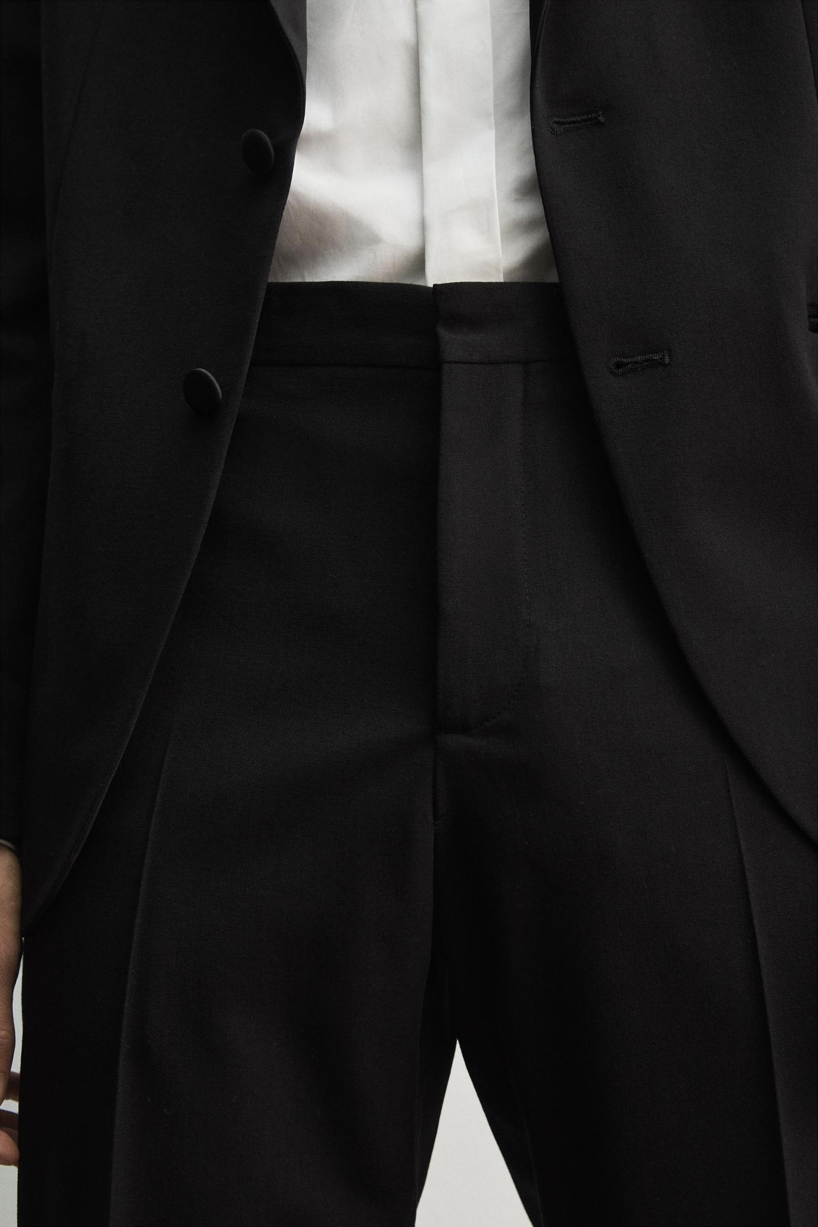 WOOL BLEND TUXEDO SUIT PANTS Product Image