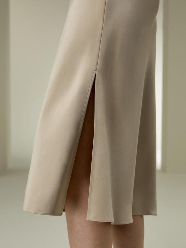 Bias-cut Silk Midi Skirt Product Image
