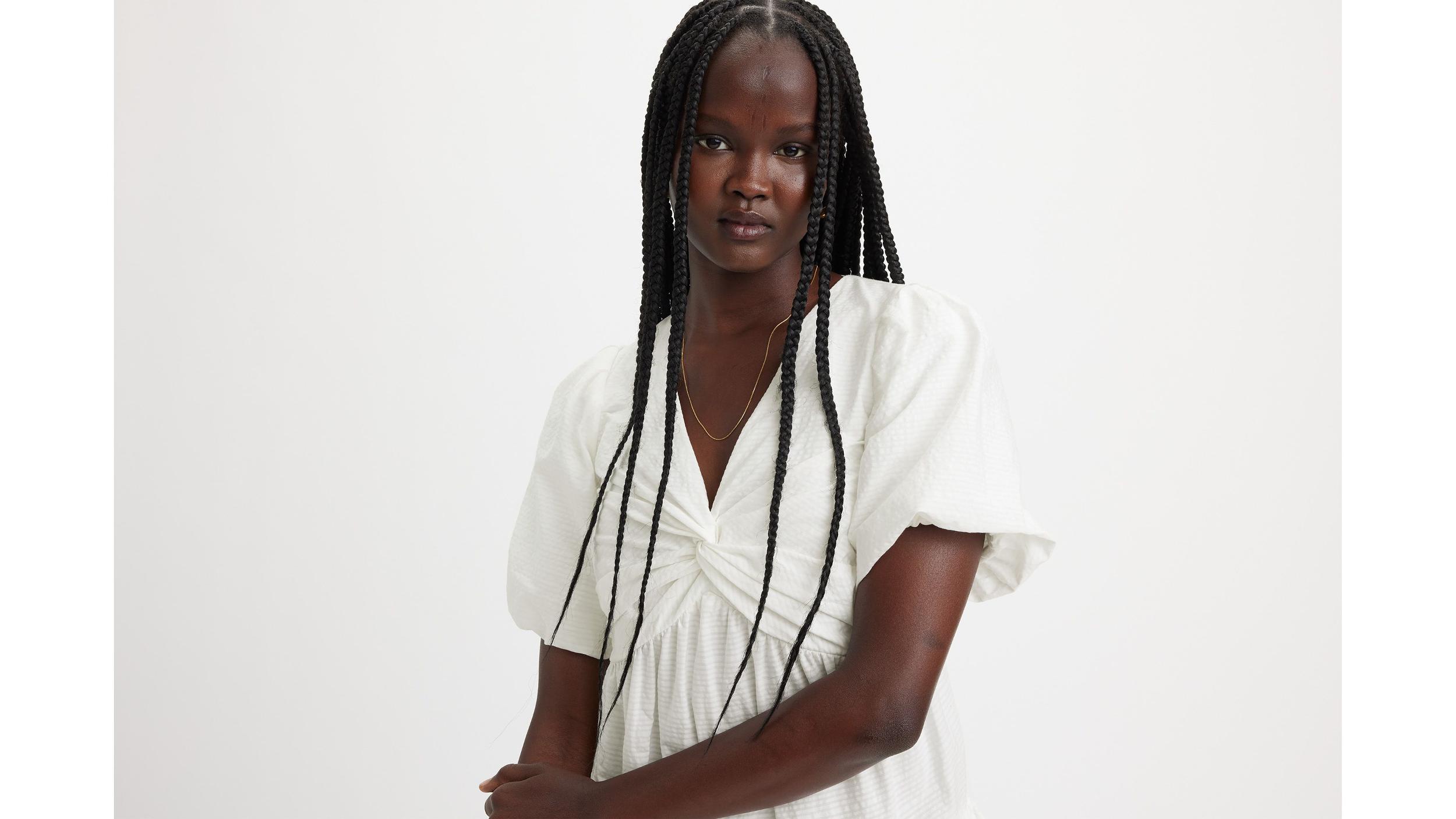 Volume Sleeve Tiered Dress Product Image