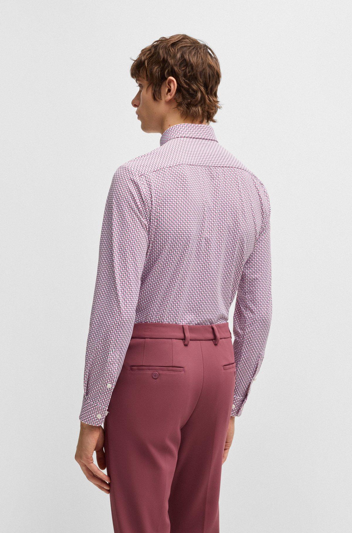 Slim-fit shirt in printed performance-stretch jersey Product Image