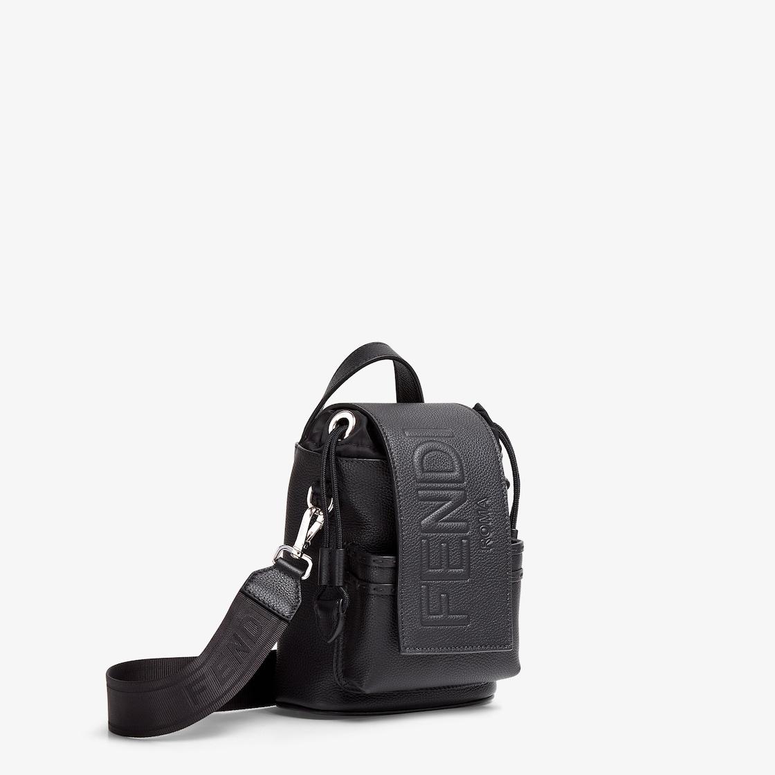 Fendi Roma Leather Fendi Strike MiniOne-shoulder backpack in black leather Product Image
