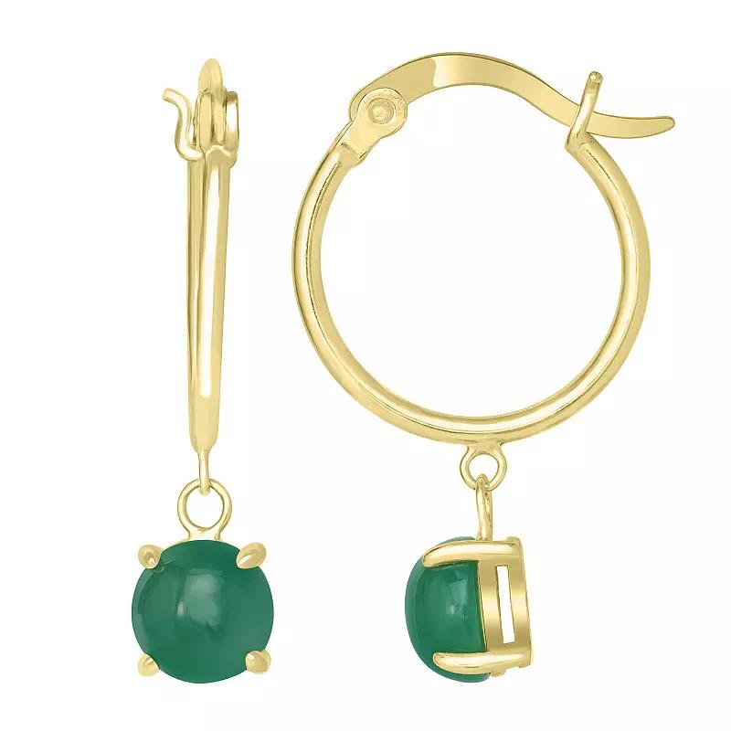 Gemistry 14k Gold Over Sterling Silver Stone Drop Hoop Earrings, Women's, Purple Product Image