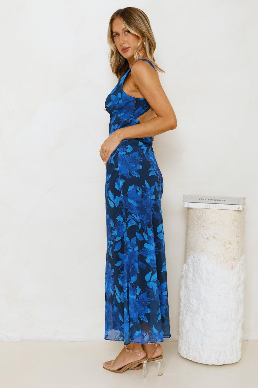 Let's Twirl Maxi Dress Blue Product Image