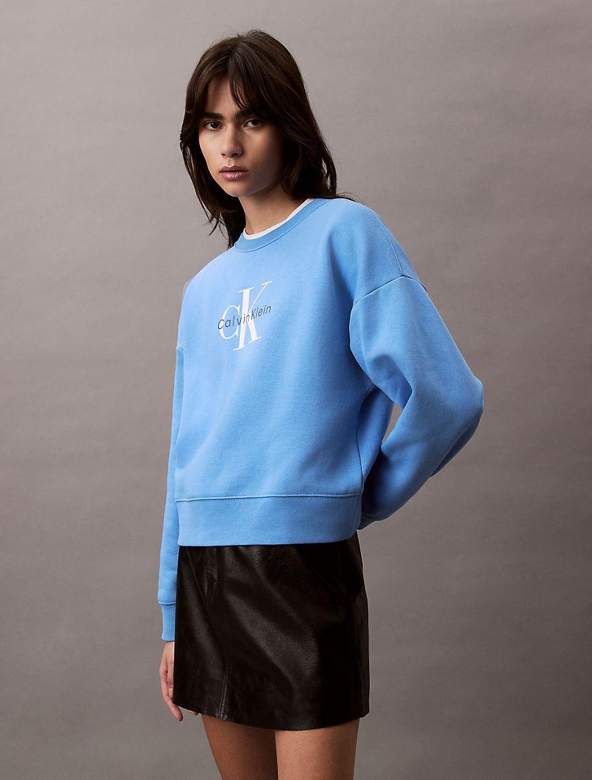 Fleece Monogram Logo Relaxed Sweatshirt Product Image