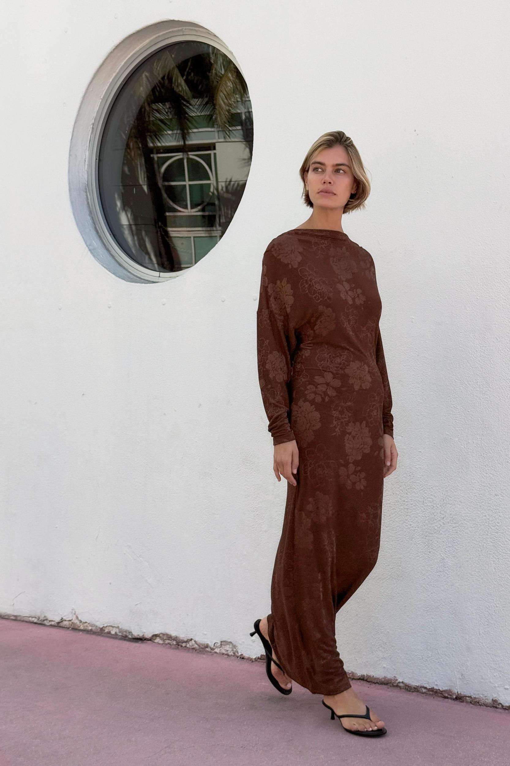 OPEN BACK JACQUARD DRESS Product Image