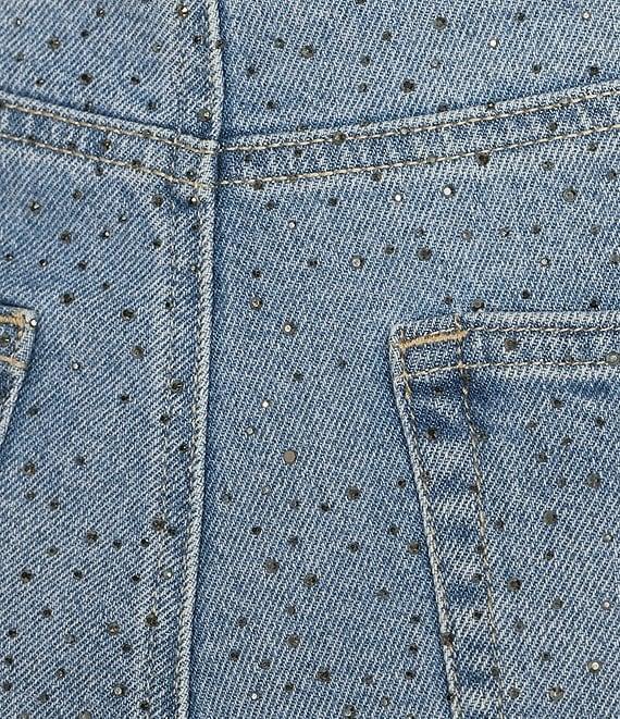 GB Denim Sparkle Stoned Distressed Frayed Shorts Product Image