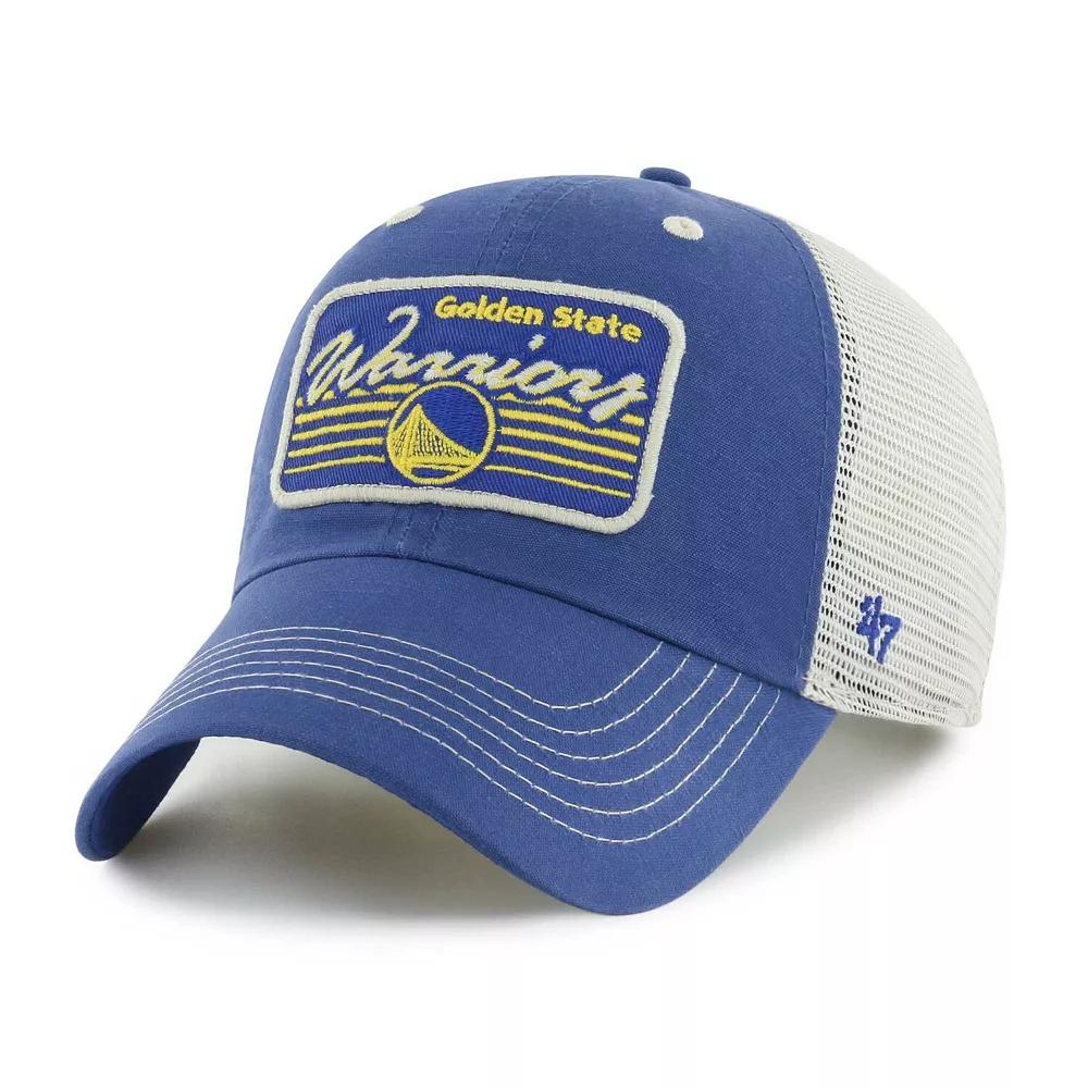 Men's '47 Royal Golden State Warriors Five Point Patch Clean Up Adjustable Hat, Blue Product Image