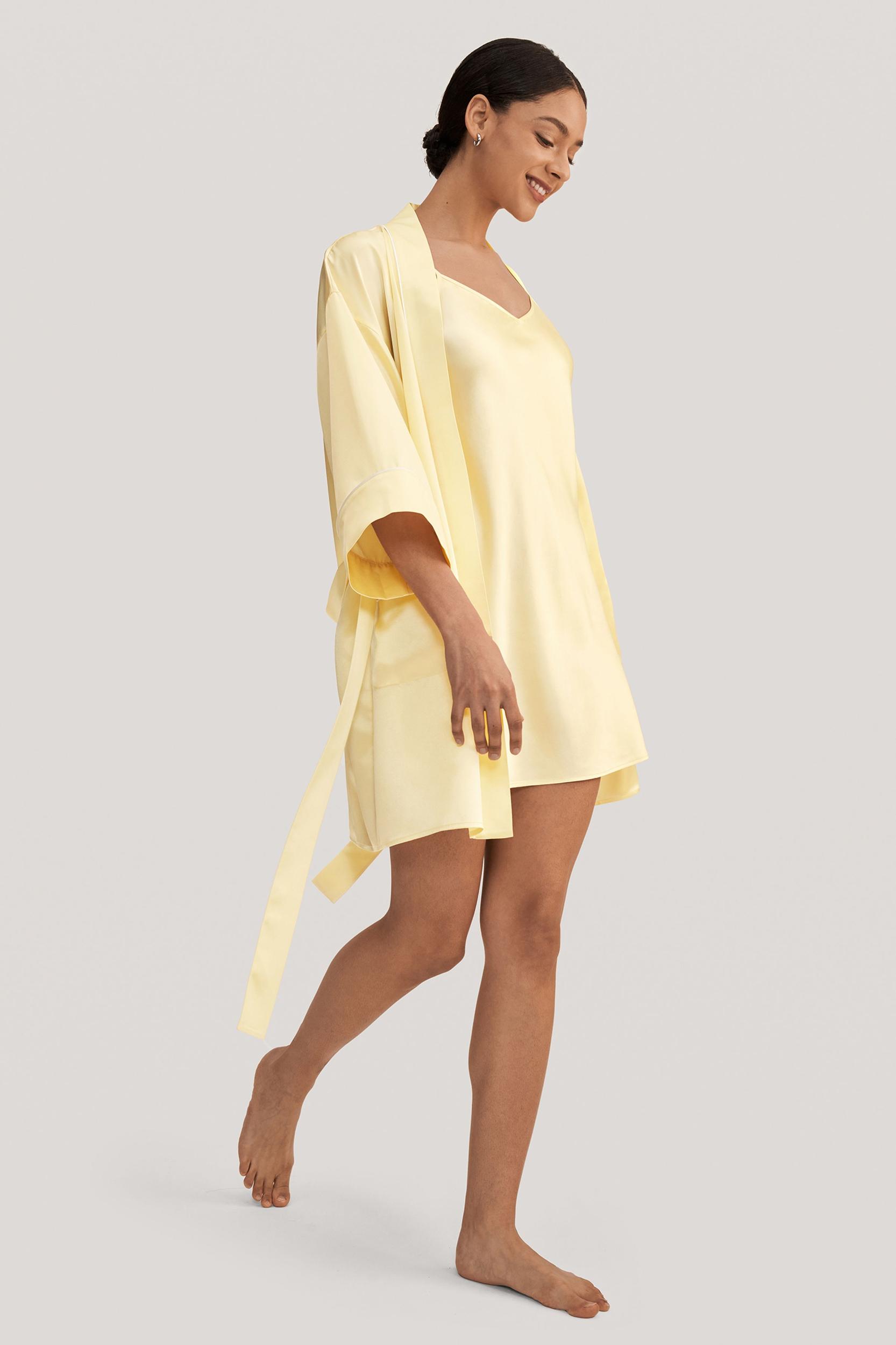 Golden Cocoon Silk kimono Robe Product Image