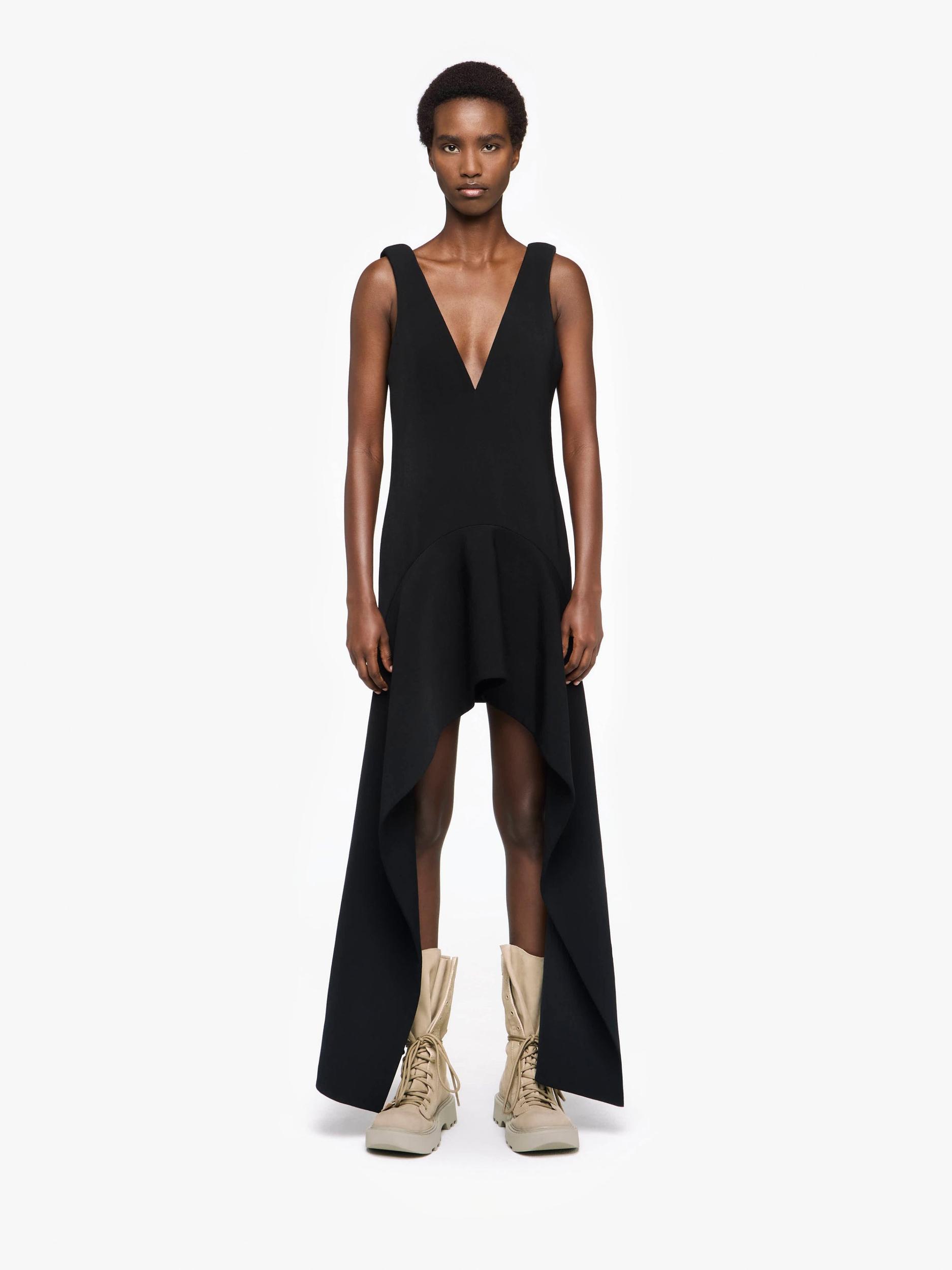 V-NECK DRAPED MINI DRESS Product Image