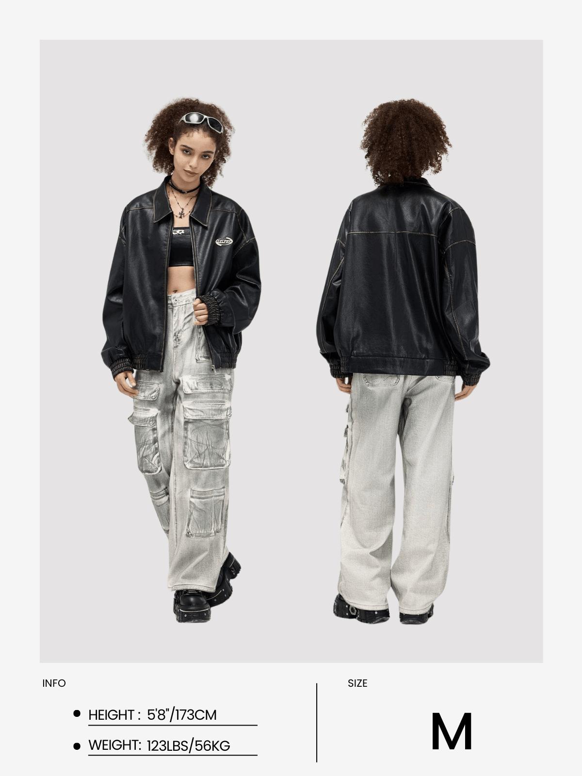 Aelfric Eden Faux Leather Cropped Jacket Product Image