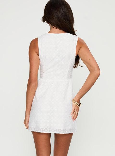Pokey Mini Dress White Broderie Product Image