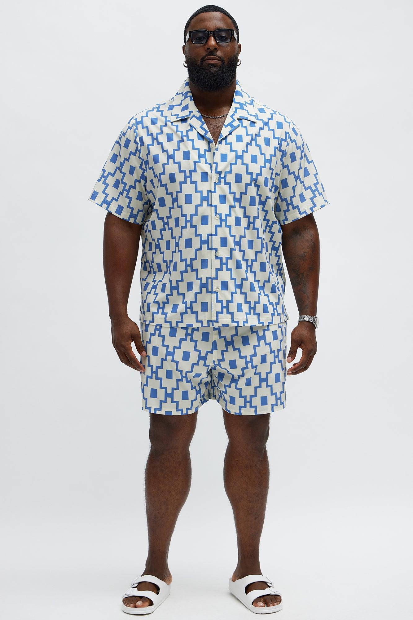 Mosaic Printed Swim Mid Trunk - Blue/combo Male Product Image