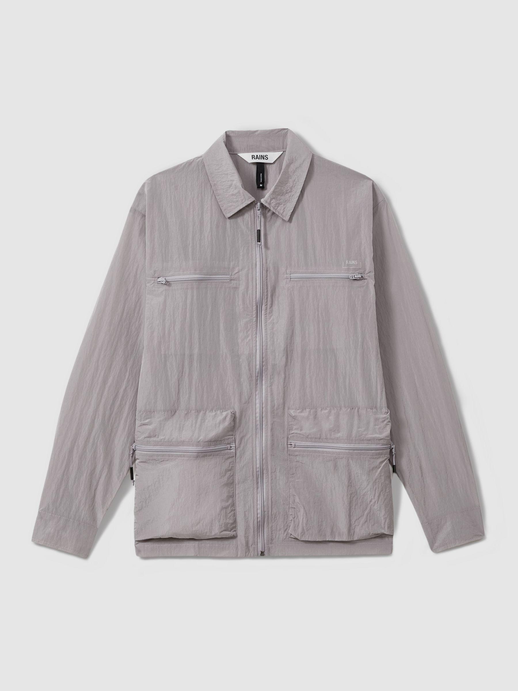 Rains Lightweight Crinkled Jacket in Flint Grey Product Image