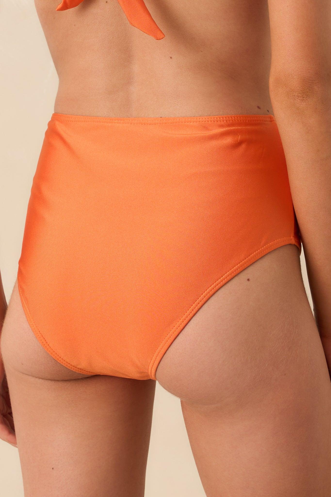 Where The Sun Finds Me Orange High Waisted Bikini Bottoms Product Image