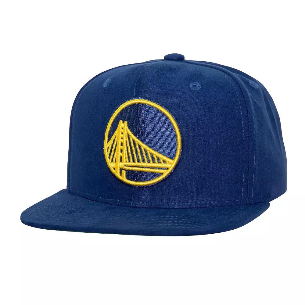 Men's Mitchell & Ness Royal Golden State Warriors Sweet Suede Snapback Hat, Blue Product Image