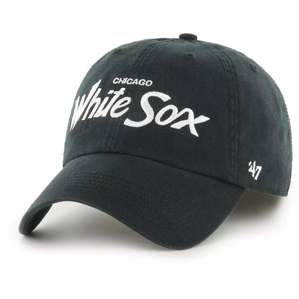 Men's '47 Black Chicago White Sox Crosstown Classic Franchise Fitted Hat,  Product Image