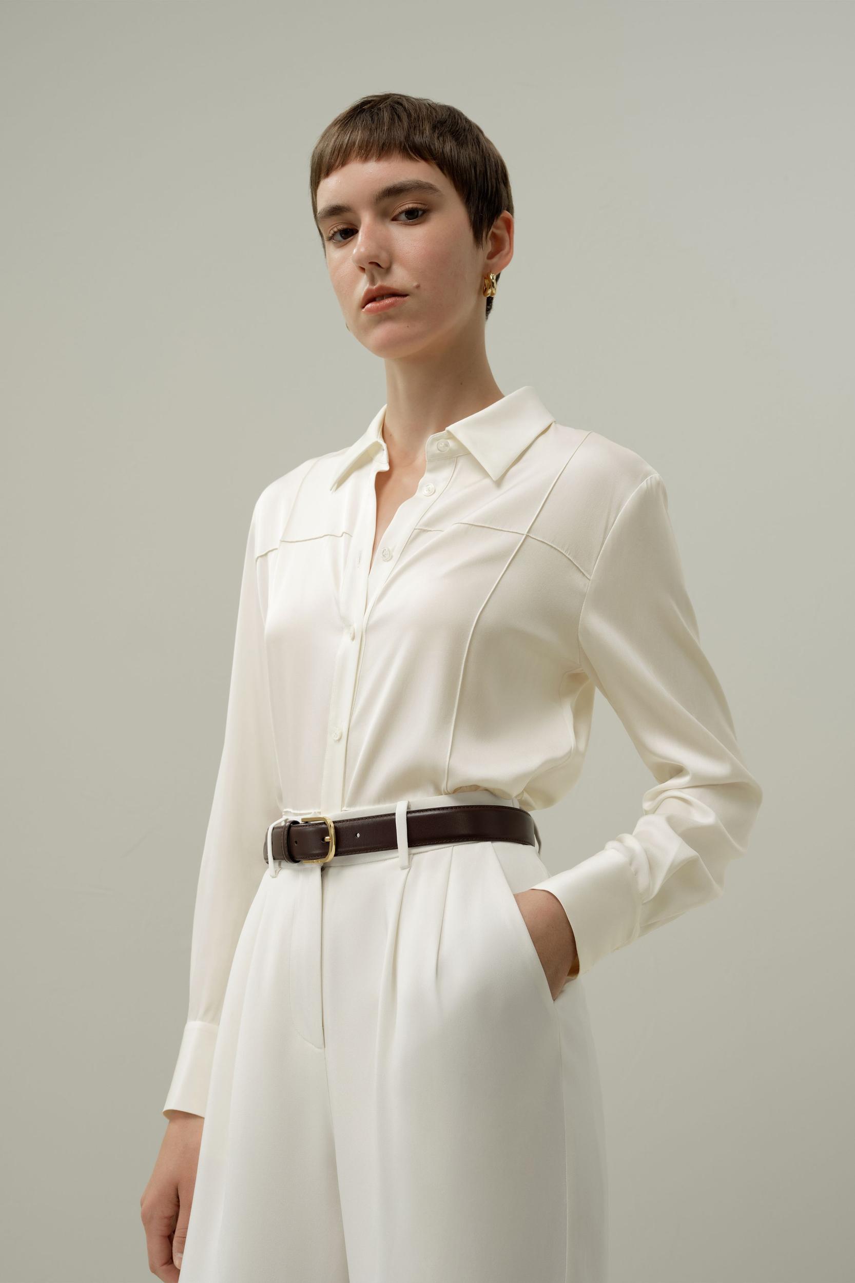 Gold Buckle Leather Belt Product Image