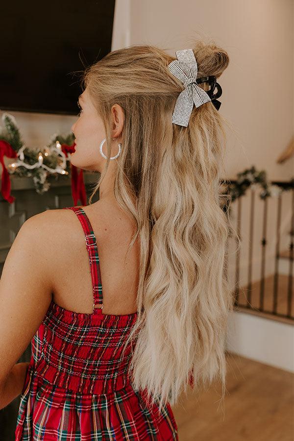 All The Sparkle Bow Hair Claw Clip in Black Product Image