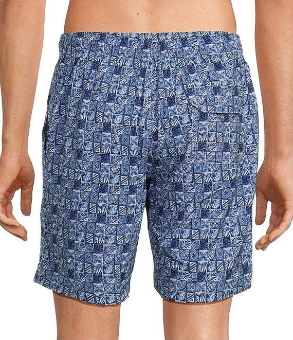 Caribbean Batik Geo 8#double; Inseam Swim Trunks Product Image