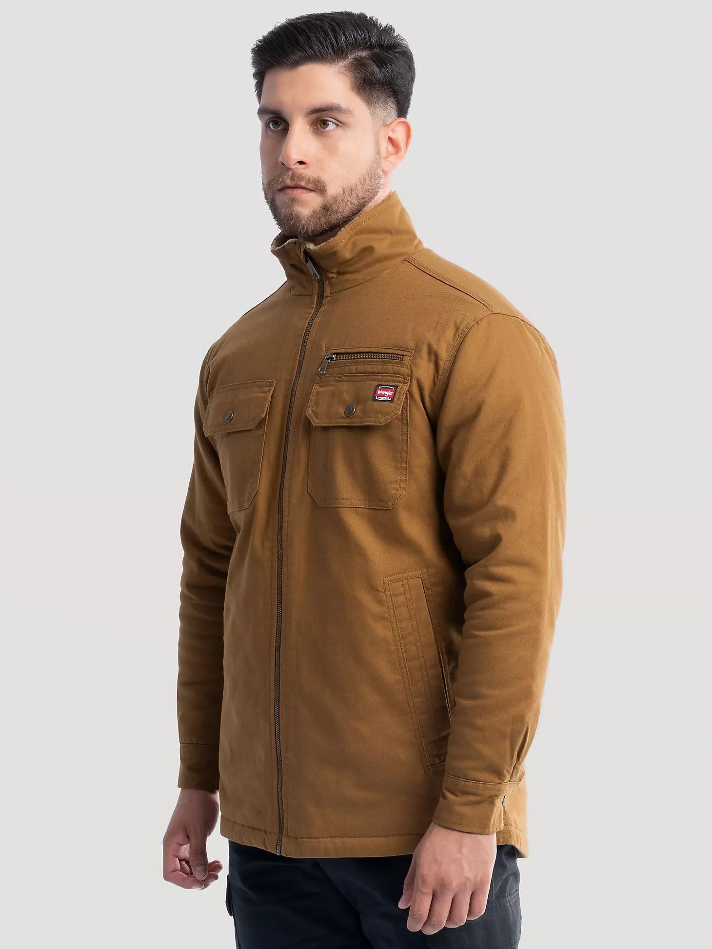 Men's Workwear Faux Shearling Lined Jacket in Rubber Product Image