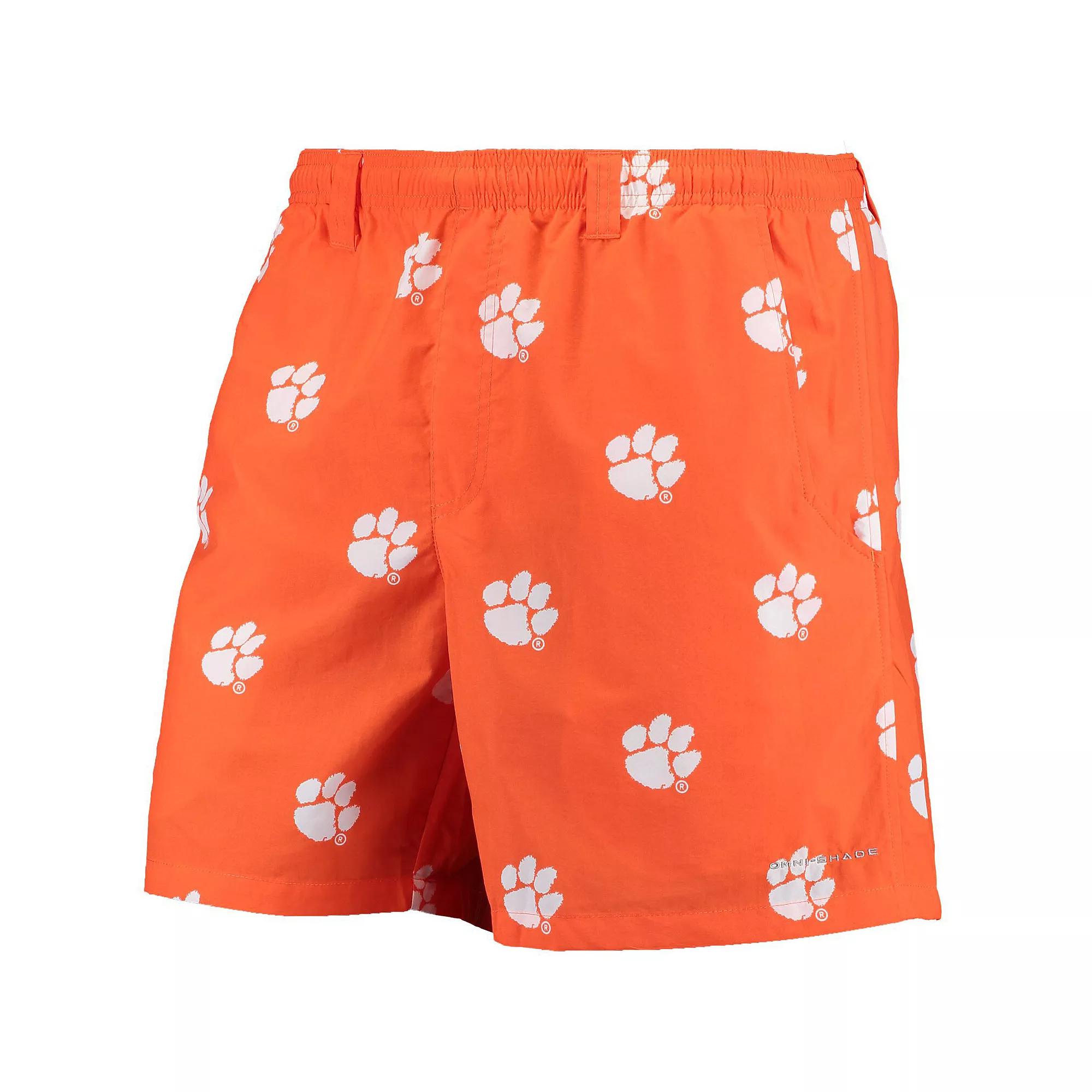 Men's Columbia Orange Clemson Tigers PFG Backcast II Omni-Shade Hybrid Shorts, Size: 2XL Product Image
