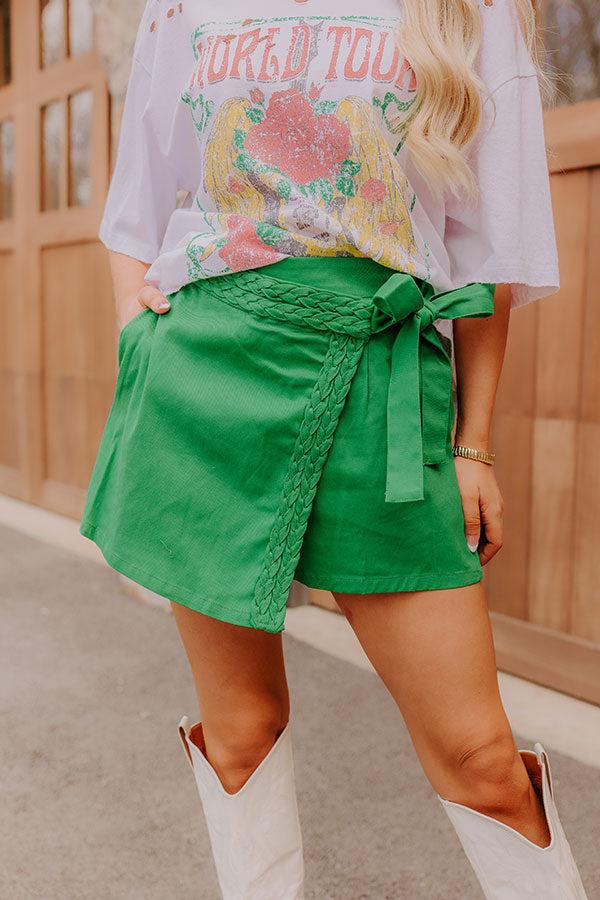 The Ariel High Waist Skort in Green Product Image