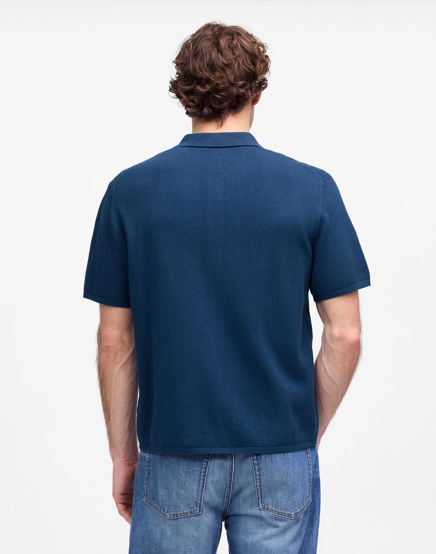 Tuck-Stitch Button-Up Sweater Polo Product Image