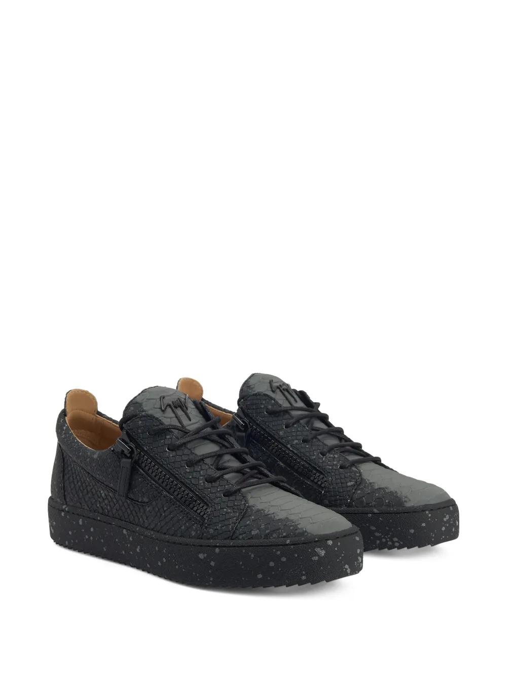 Frankie snakeskin-effect leather sneakers Product Image