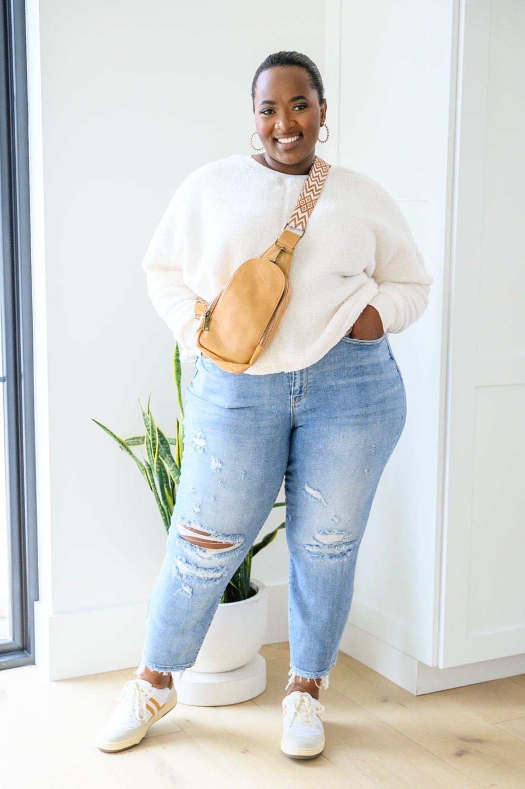 Ashley Hi-Waist Destroyed Boyfriend Jeans (Online Exclusive) Product Image
