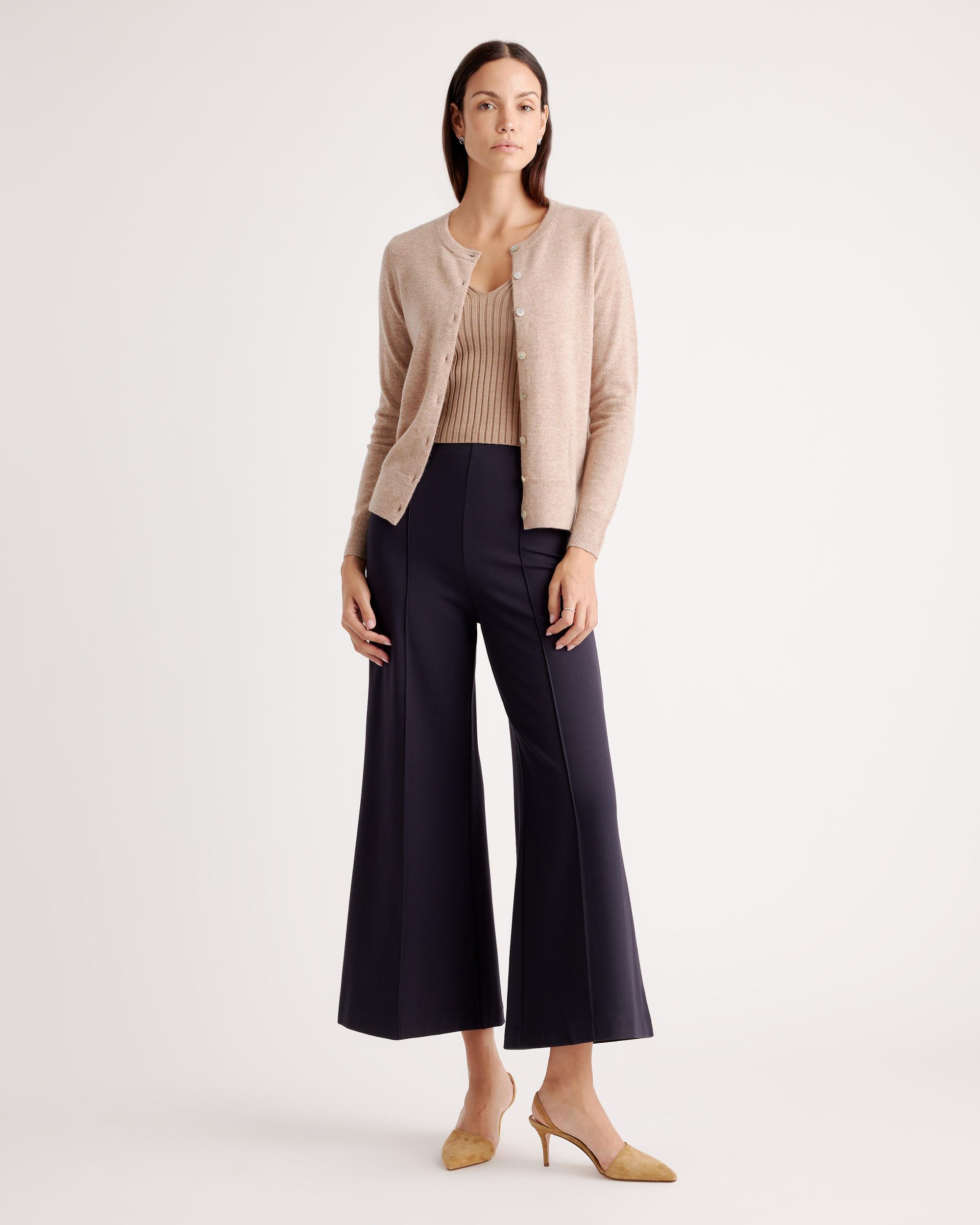 Quince | Women's Ultra-Stretch Ponte Super Wide Leg Ankle Pants Rayon Product Image