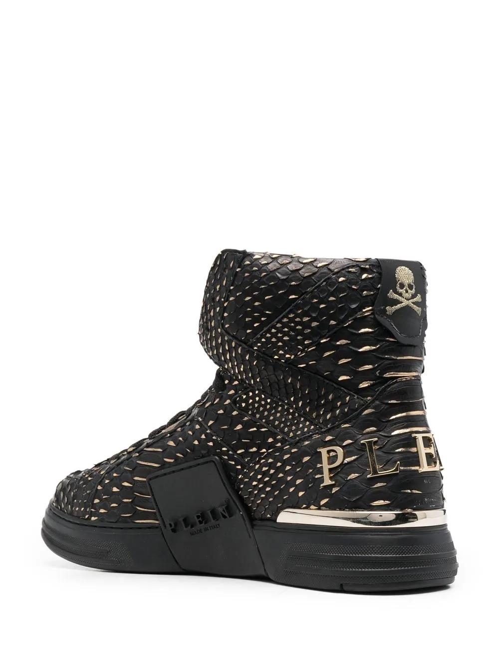 snakeskin-effect high-top sneakers Product Image