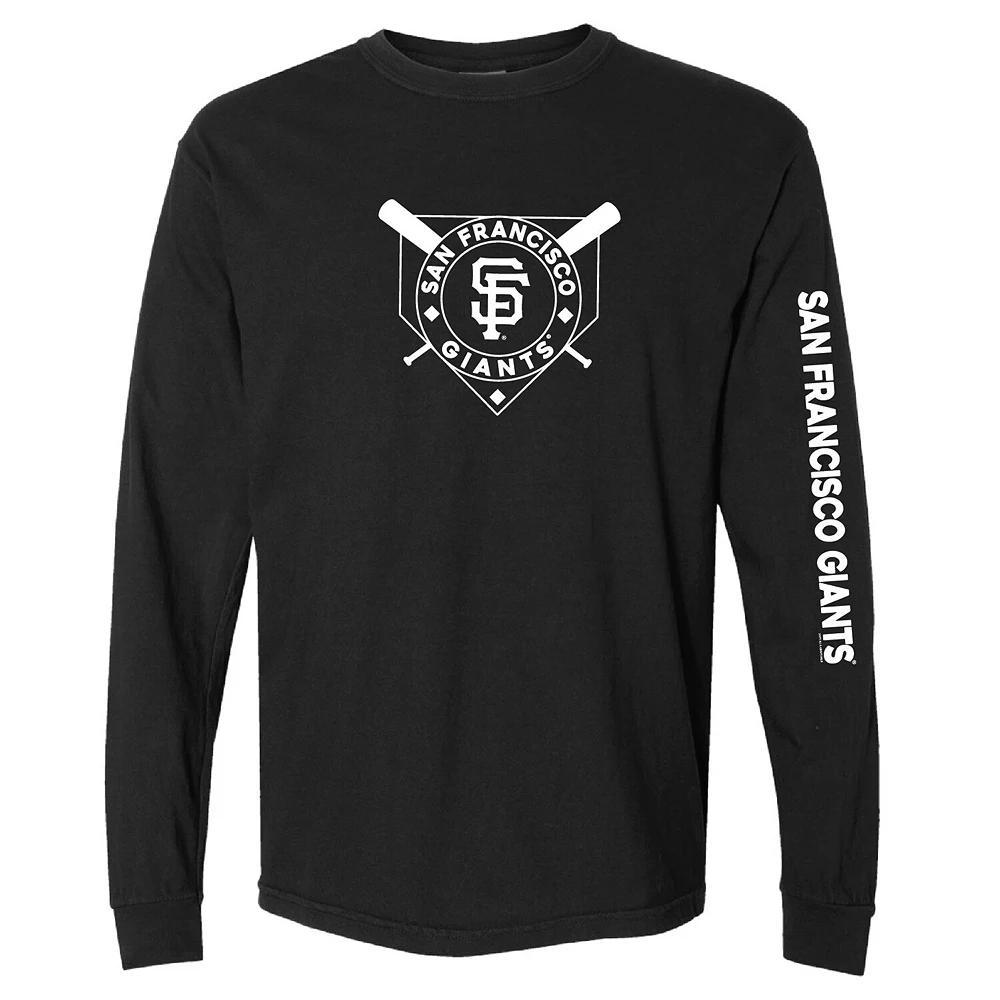 Women's Soft as a Grape Black San Francisco Giants Pigment Dye Long Sleeve T-Shirt,  Product Image