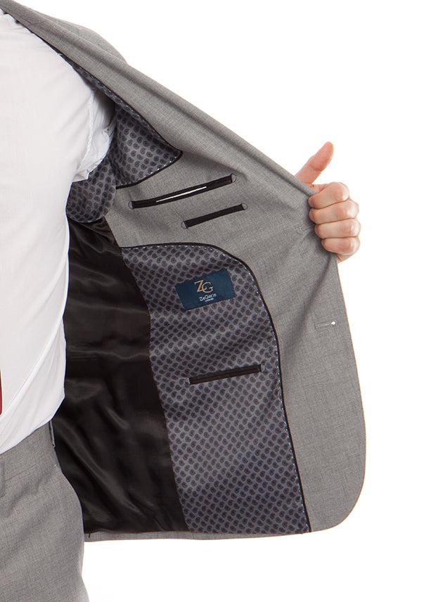 (Limited Sizes) 100% Wool Modern Fit 2 Piece Gray Suit Product Image